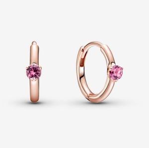 ❗Final Price Pandora Huggie Hoop. Pink Solitaire.